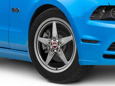 Race Star 92 Drag Star Bracket Racer Metallic Gray Wheel; Front Only; 18x5; 25.4mm Offset (10-14 Mustang)
