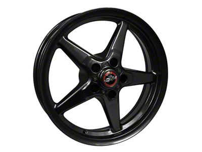 Race Star 92 Drag Star Bracket Racer Gloss Black Wheel; Front Only; 18x5 (15-23 Mustang GT, EcoBoost, V6)