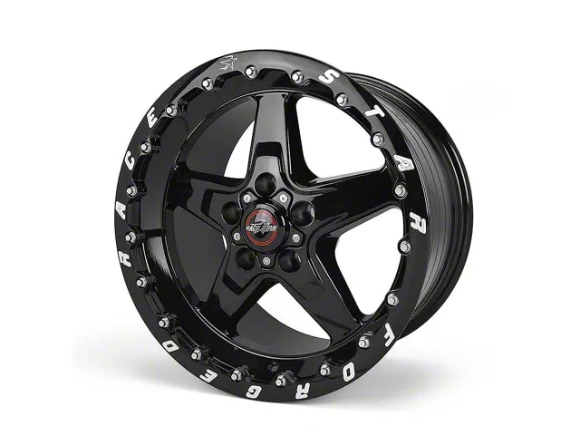 Race Star 92 Drag Star Bracket Racer Gloss Black Wheel; Rear Only; 17x10.5 (2024 Mustang)