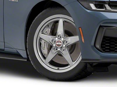 Race Star 92 Drag Star Bracket Racer Metallic Gray Wheel; Front Only; 18x5; 25.4mm Offset (24-25 Mustang)
