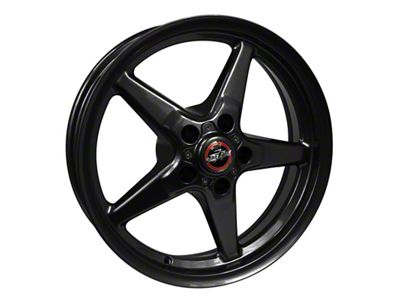 Race Star 92 Drag Star Bracket Racer Gloss Black Wheel; Front Only; 17x4.5 (79-93 Mustang w/ 5-Lug Conversion)