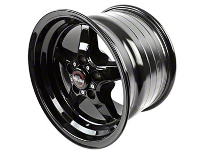 Race Star 92 Drag Star Bracket Racer Gloss Black Wheel; Rear Only; 15x10 (79-93 Mustang w/ 5-Lug Conversion)