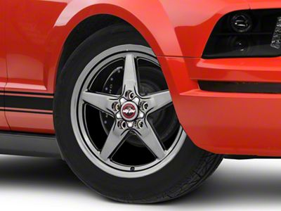 Race Star 92 Drag Star Bracket Racer Metallic Gray Wheel; Front Only; 18x5; 25.4mm Offset (79-93 Mustang w/ 5-Lug Conversion)