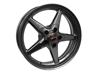 Race Star 92 Drag Star Bracket Racer Metallic Gray Wheel; Rear Only; 15x10 (79-93 Mustang w/ 5-Lug Conversion)