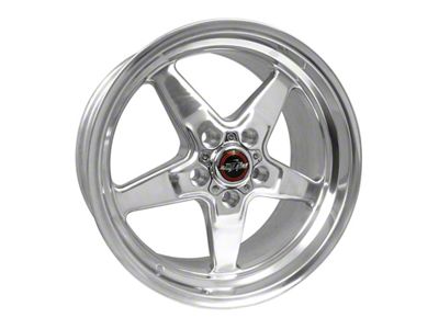 Race Star 92 Drag Star Polished Wheel; Rear Only; 17x9.5; 22.5mm Offset (79-93 Mustang w/ 5-Lug Conversion)
