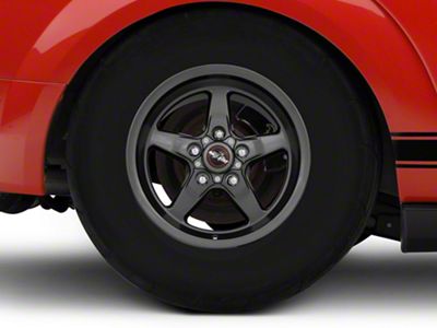 Race Star 92 Drag Star Bracket Racer Metallic Gray Wheel; Rear Only; 15x10; 44mm Offset (05-09 Mustang)