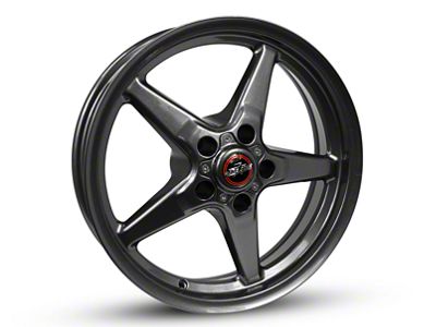 Race Star 92 Drag Star Bracket Racer Metallic Gray Wheel; 17x7; -6.4mm Offset (87-93 Mustang w/ 5-Lug Conversion)