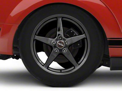 Race Star 92 Drag Star Bracket Racer Metallic Gray Wheel; Rear Only; 17x9.5 (05-09 Mustang)