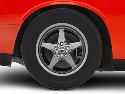 Race Star 92 Drag Star Bracket Racer Metallic Gray Wheel; Rear Only; 17x9.5; 22.5mm Offset (08-23 RWD Challenger)