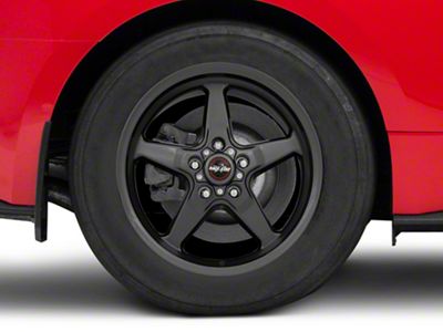 Race Star 92 Drag Star Bracket Racer Metallic Gray Wheel; Rear Only; 17x9.5; 41mm Offset (15-23 Mustang GT, EcoBoost, V6)
