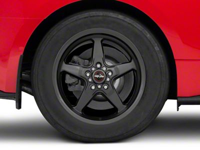 Race Star 92 Drag Star Bracket Racer Metallic Gray Wheel; Rear Only; 17x9.5 (15-23 Mustang GT, EcoBoost, V6)