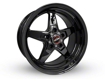 Race Star 92 Drag Star Dark Star Black Chrome Wheel; Rear Only; 18x8.5; Direct Drill (15-21 GT, EcoBoost, V6)