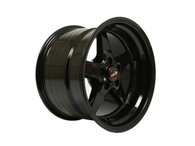 Race Star 92 Drag Star Bracket Racer Gloss Black Wheel; Rear Only; 17x11 (18-23 Challenger Widebody)