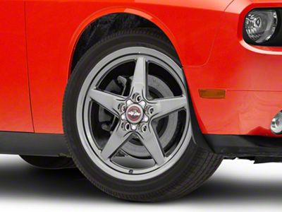 Race Star 92 Drag Star Bracket Racer Metallic Gray Wheel; Front Only; 18x5 (08-23 RWD Challenger, Excluding Widebody)