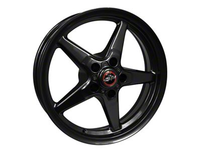 Race Star 92 Drag Star Bracket Racer Gloss Black Wheel; Front Only; 17x4.5; 25.4mm Offset (99-04 Mustang)