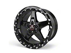 Race Star 92 Drag Star Bracket Racer Gloss Black Wheel; Rear Only; 17x10.5 (15-23 Mustang GT, EcoBoost, V6)