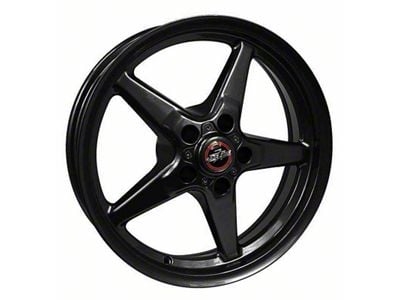 Race Star 92 Drag Star Bracket Racer Gloss Black Wheel; Rear Only; 17x9.5 (15-23 Mustang GT, EcoBoost, V6)