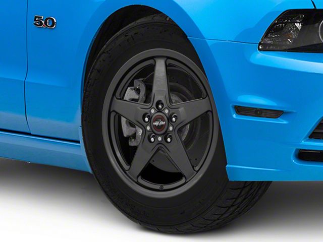 Race Star 92 Drag Star Bracket Racer Metallic Gray Wheel; Front Only; 17x7 (10-14 Mustang, Excluding 13-14 GT500)
