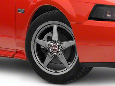 Race Star 92 Drag Star Bracket Racer Metallic Gray Wheel; Front Only; 17x4.5; 25.4mm Offset (99-04 Mustang)