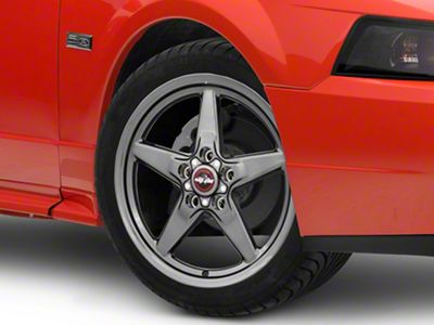 Race Star 92 Drag Star Bracket Racer Metallic Gray Wheel; Front Only; 18x5; 25.4mm Offset (99-04 Mustang)
