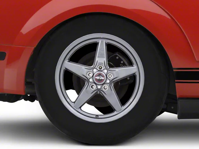 Race Star 92 Drag Star Bracket Racer Metallic Gray Wheel; Rear Only; 17x10.5 (15-23 Mustang GT, EcoBoost, V6)