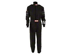 RaceQuip One-Piece Single Layer Fire Suit; Black; Medium 