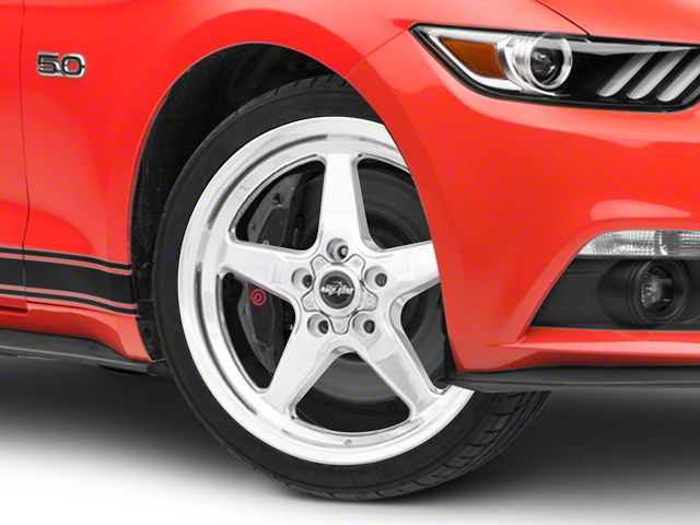 Race Star 92 Drag Star Polished Wheel; Front Only; Direct Drill; 18x5 (15-23 Mustang GT, EcoBoost, V6)