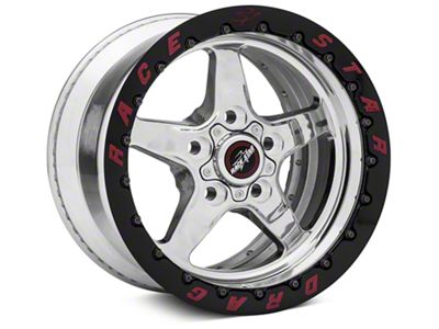 Race Star 92 Drag Star Double Bead Lock Polished Wheel; Rear Only; 15x10 (87-93 w/ 5 Lug Conversion)