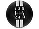 Modern Billet Rally Stripe 5-Speed Shift Knob with GT Logo; Black/White (05-10 Mustang GT, V6)