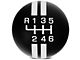 Modern Billet Rally Stripe 6-Speed Shift Knob with Running Pony Logo; Black/White (11-14 Mustang GT, V6)