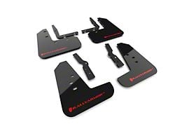 Rally Armor Black Mud Flaps with Red Logo; Front and Rear (24-25 Mustang)