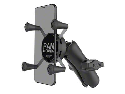 RAM Mounts X-Grip Phone Holder with Composite Double Socket Arm (Universal; Some Adaptation May Be Required)