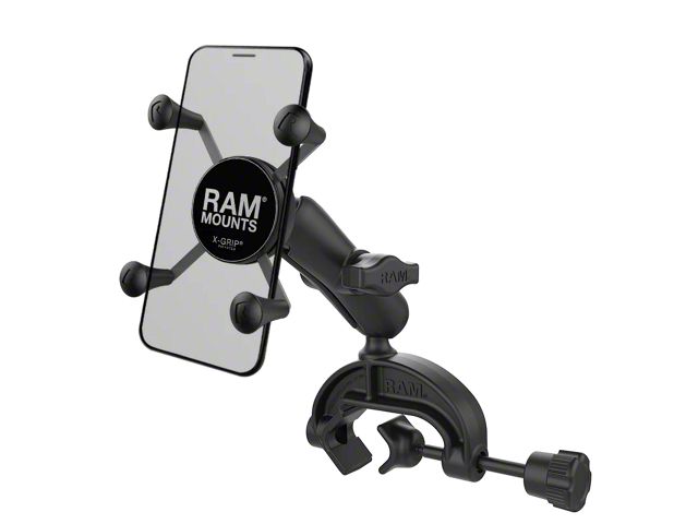 RAM Mounts X-Grip Phone Mount with Composite Yoke Clamp Base (Universal; Some Adaptation May Be Required)
