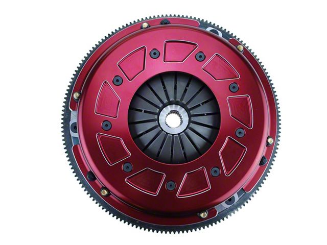 RAM Clutches Pro Street 300 Series Organic Dual Disc Clutch Kit with 8-Bolt Aluminum Flywheel; 10-Spline (99-04 4.6L Mustang)