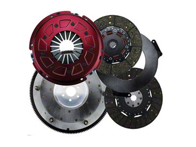 RAM Clutches Pro Street 300 Series Organic Dual Disc Clutch Kit with 6-Bolt Steel Flywheel; 10-Spline (96-00 4.6L Mustang; 05-10 Mustang GT)