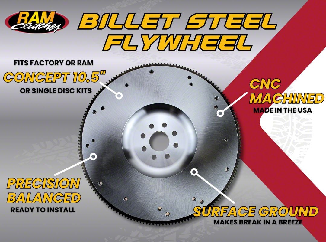 RAM Clutches Mustang Billet Steel Flywheel; 6 Bolt 1540 (96-98