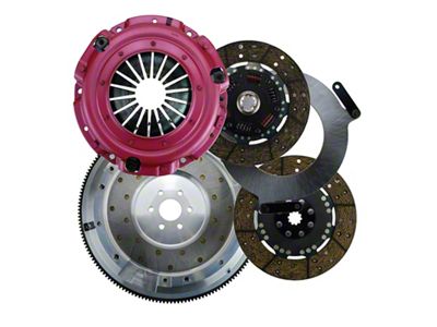 RAM Clutches Force 9.5 300 Series Organic Dual Disc Clutch Kit with 6-Bolt Aluminum Flywheel; 10-Spline (96-04 4.6L Mustang)