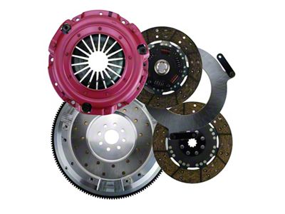 RAM Clutches Force 9.5 300 Series Organic Dual Disc Clutch Kit with 8-Bolt Aluminum Flywheel; 10-Spline (99-04 4.6L Mustang)