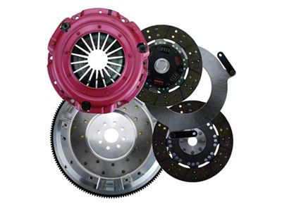 RAM Clutches Force 9.5 300 Series Organic Dual Disc Clutch Kit with 8-Bolt Aluminum Flywheel; 26-Spline (96-10 V8 Mustang)