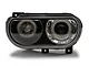 Raxiom Dual LED Halo Projector Headlights; Black Housing; Clear Lens (08-14 Challenger w/ Factory Halogen Headlights)