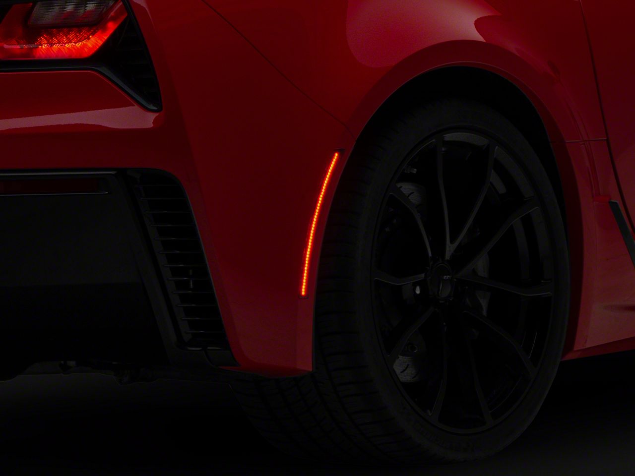 HPB LED Smoked Lens Side Markers For 2014-2020 C7 Corvette – Front & Rear Set (Amber/Red)