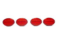Raxiom Axial Series LED Tail Lights; Chrome Housing; Red Lens (97-04 Corvette C5)