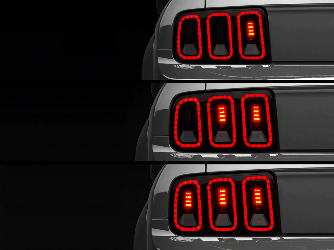 Raxiom Mustang Gen5 Tail Lights; Black Housing; Smoked Lens