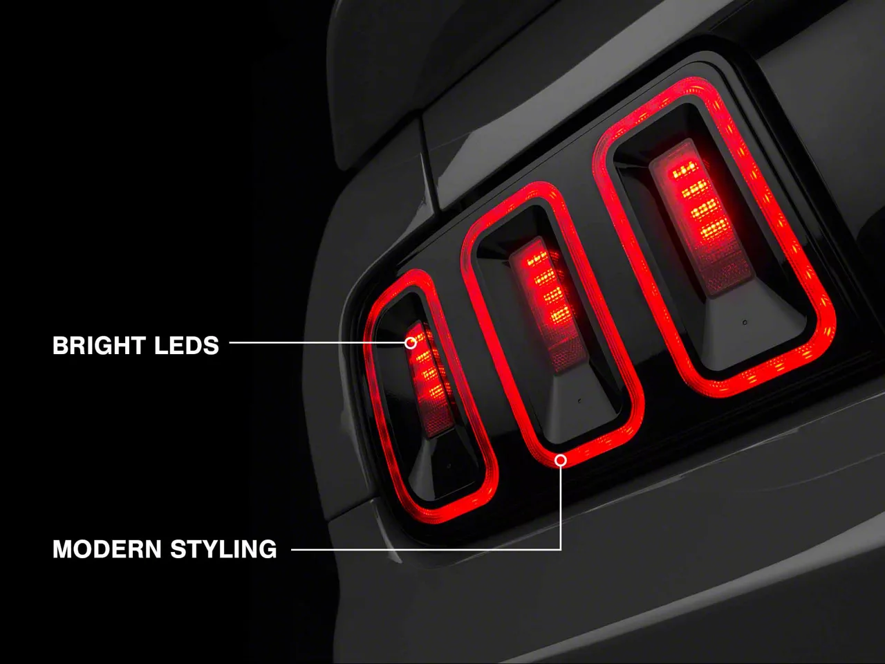 Raxiom Mustang Gen5 Tail Lights; Black Housing; Smoked Lens