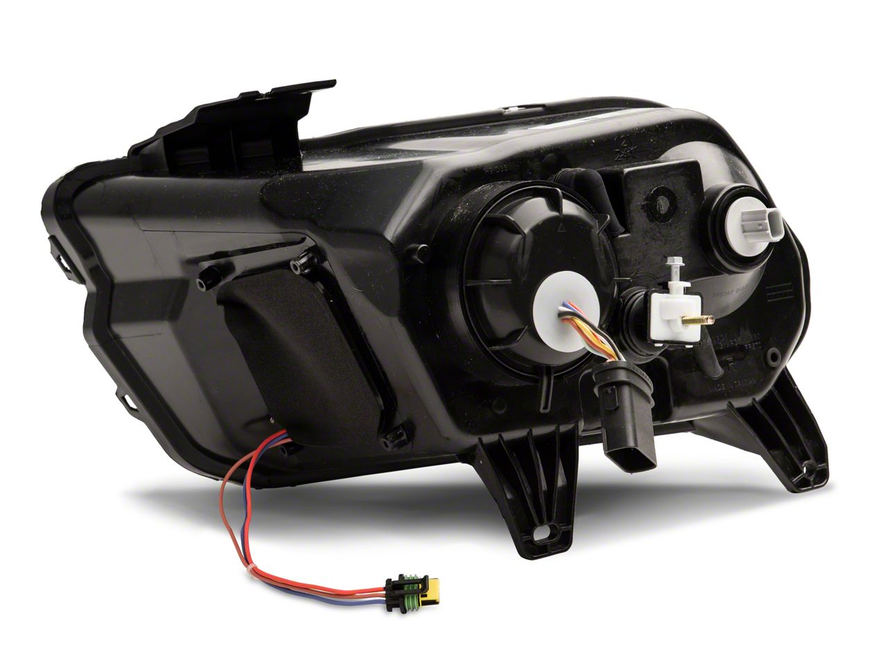 Raxiom Mustang LED Halo Projector Headlights; Black Housing