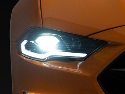 Raxiom LED Projector Headlights; Black Housing; Clear Lens (18-23 Mustang GT, EcoBoost)