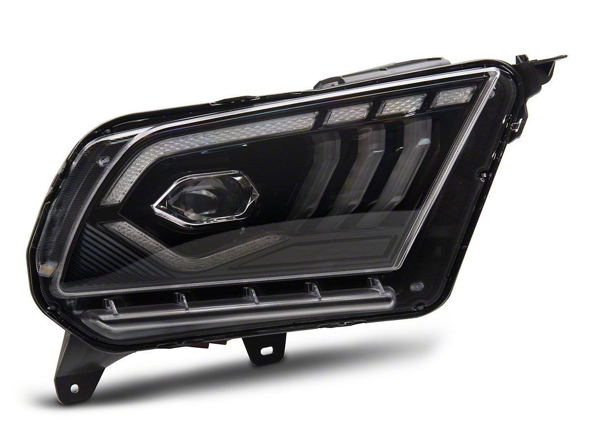 Raxiom Mustang LED Projector Headlights; Black Housing; Clear Lens 