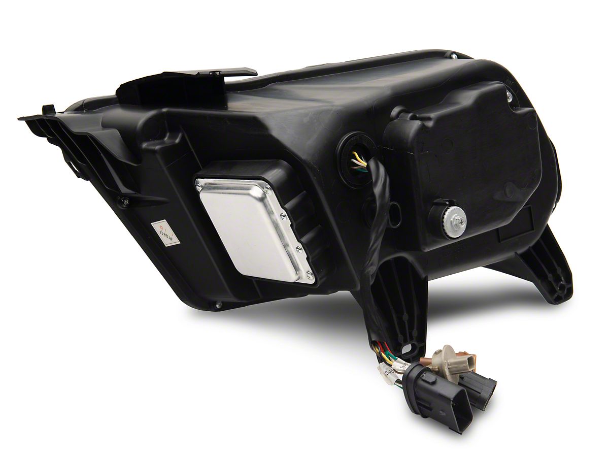 Raxiom Mustang LED Projector Headlights; Black Housing; Clear Lens 