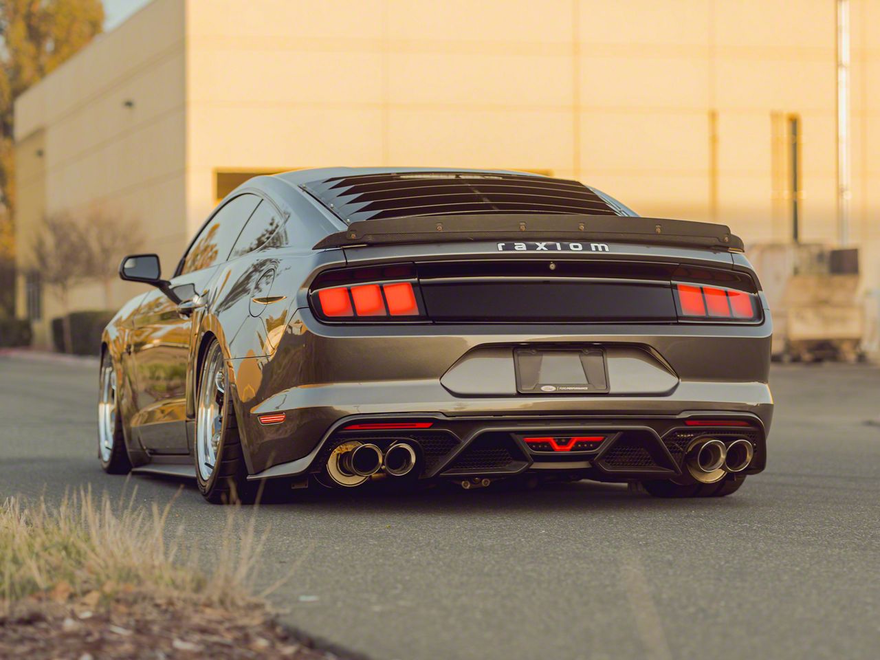 Raxiom Mustang Profile LED Tail Lights; Gloss Black Housing