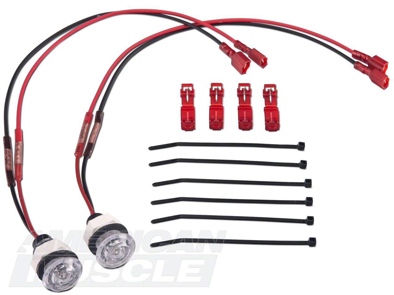 Raxiom Mustang Puddle Lamp Kit; Red 384356 (13-14 Mustang
